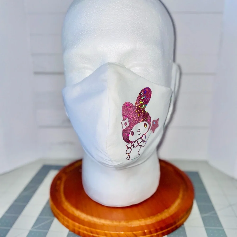 Sanrio hello kitty My Melody Holographic pink blush face mask glam